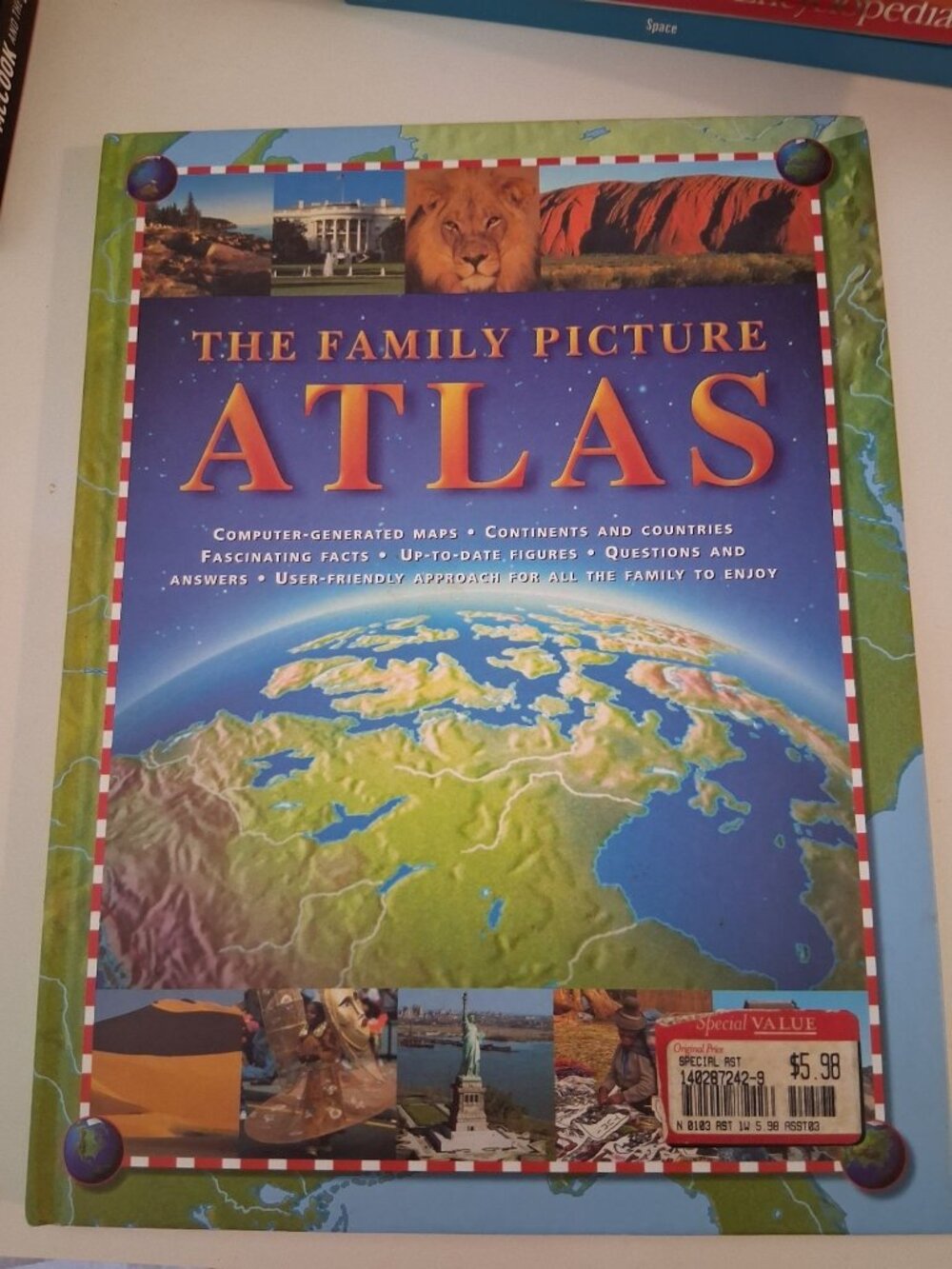Family Picture Atlas Children's Hardcover Non-Fiction Book